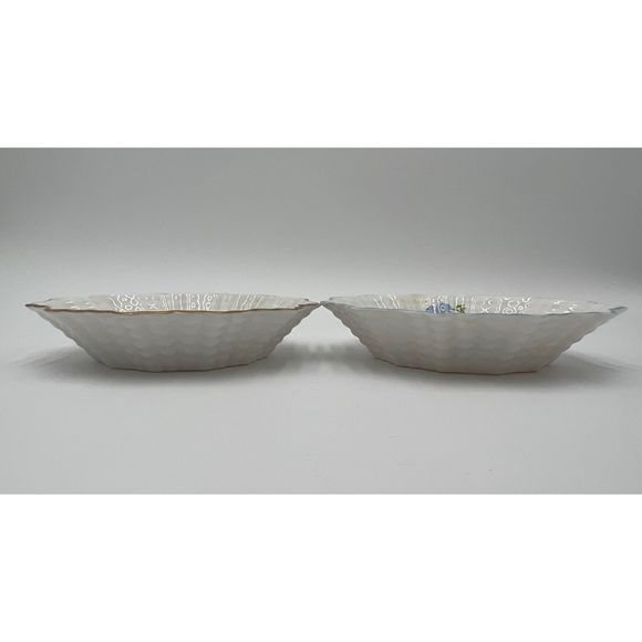 Shelley England Nut Mint Trinket Dishes English Bone China Blue Poppy - Picture 3 of 7